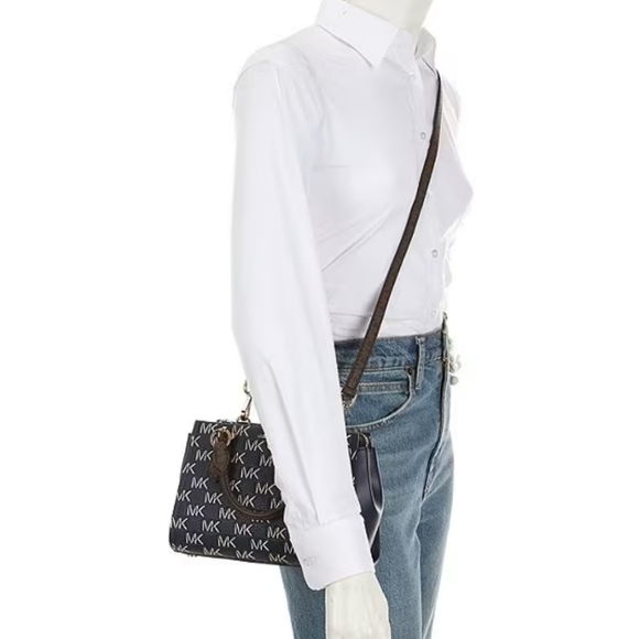 Michael Kors Marilyn Small Logo Blue Crossbody SET - Picture 9 of 14